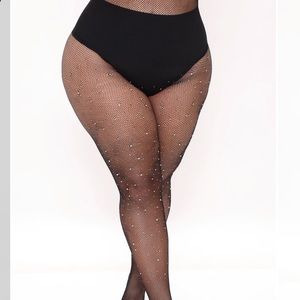 FashionNova Plus Rhinestone Tights